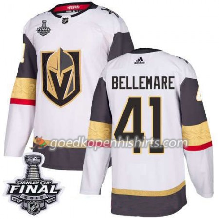 Vegas Golden Knights Bellemare 41 2018 Stanley Cup Final Patch Adidas Wit Authentic Shirt - Mannen